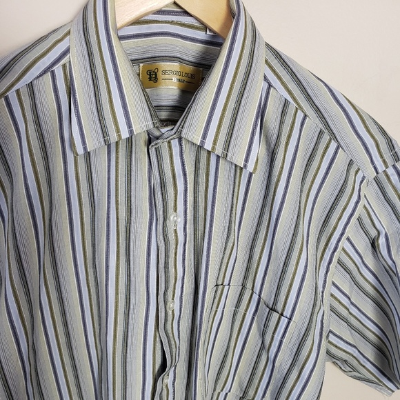 SERGIO LOUIS ITALY SHORT SLEEVE DRESS SHIRT MEN'S - Picture 6 of 8